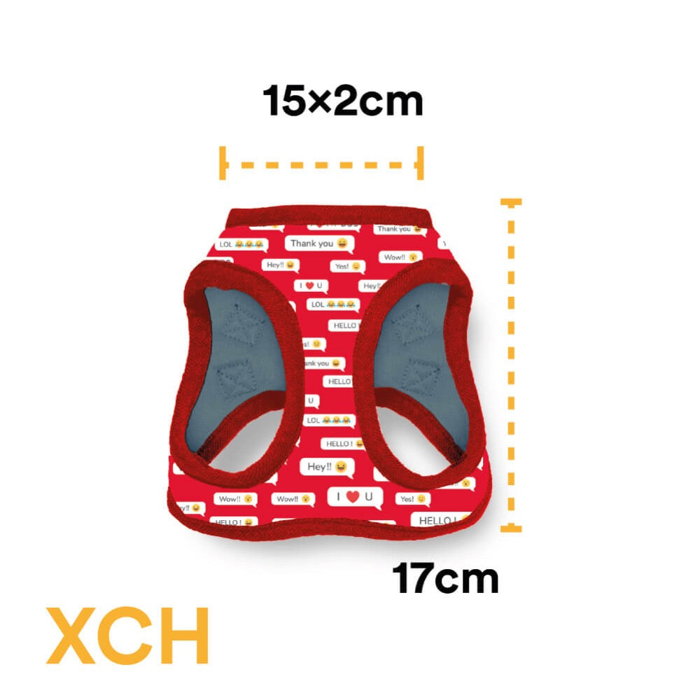 Pechera Para Perro Con Diseños Divertidos Full Print, De Fácil Transpiración y Muy Cómoda. Color Rojo