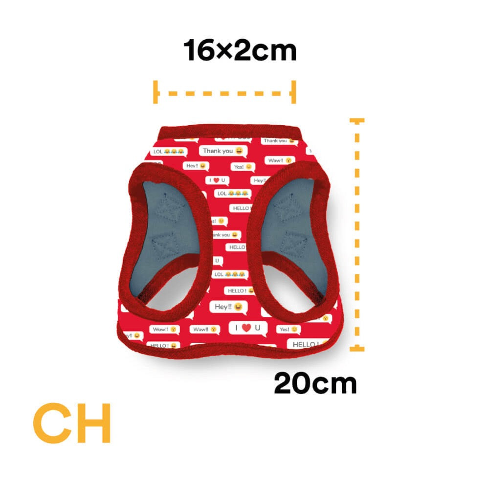Pechera Para Perro Con Diseños Divertidos Full Print, De Fácil Transpiración y Muy Cómoda. Color Rojo