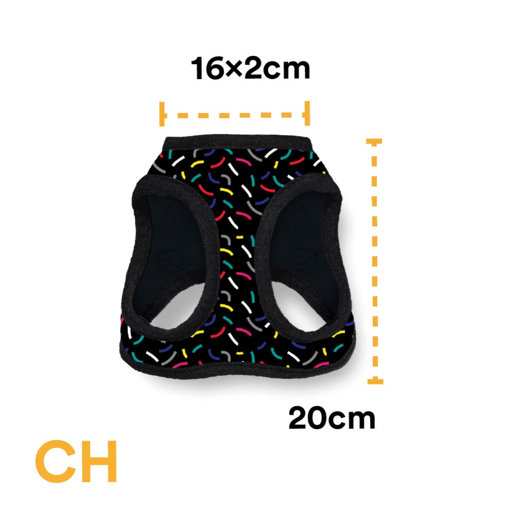 Pechera Para Perro Con Diseños Divertidos Full Print, De Fácil Transpiración y Muy Cómoda. Color Negro