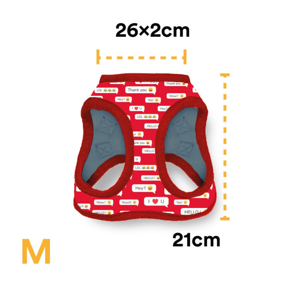 Pechera Para Perro Con Diseños Divertidos Full Print, De Fácil Transpiración y Muy Cómoda. Color Rojo