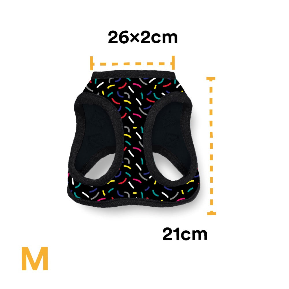 Pechera Para Perro Con Diseños Divertidos Full Print, De Fácil Transpiración y Muy Cómoda. Color Negro