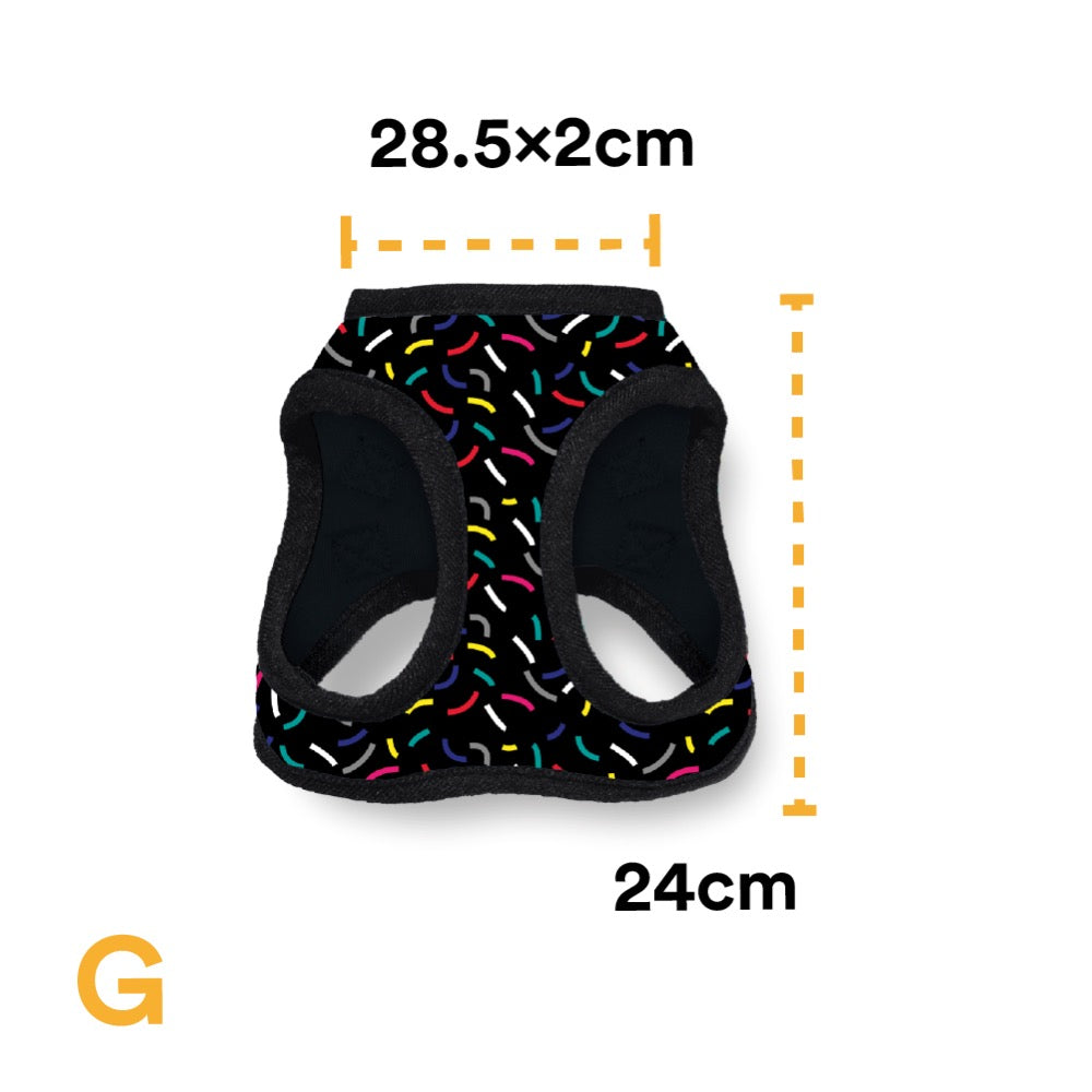 Pechera Para Perro Con Diseños Divertidos Full Print, De Fácil Transpiración y Muy Cómoda. Color Negro
