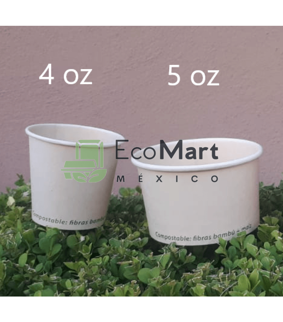 Nevero térmico bambú 4 oz 1,000 piezas - EcoMart México Ecoempaques