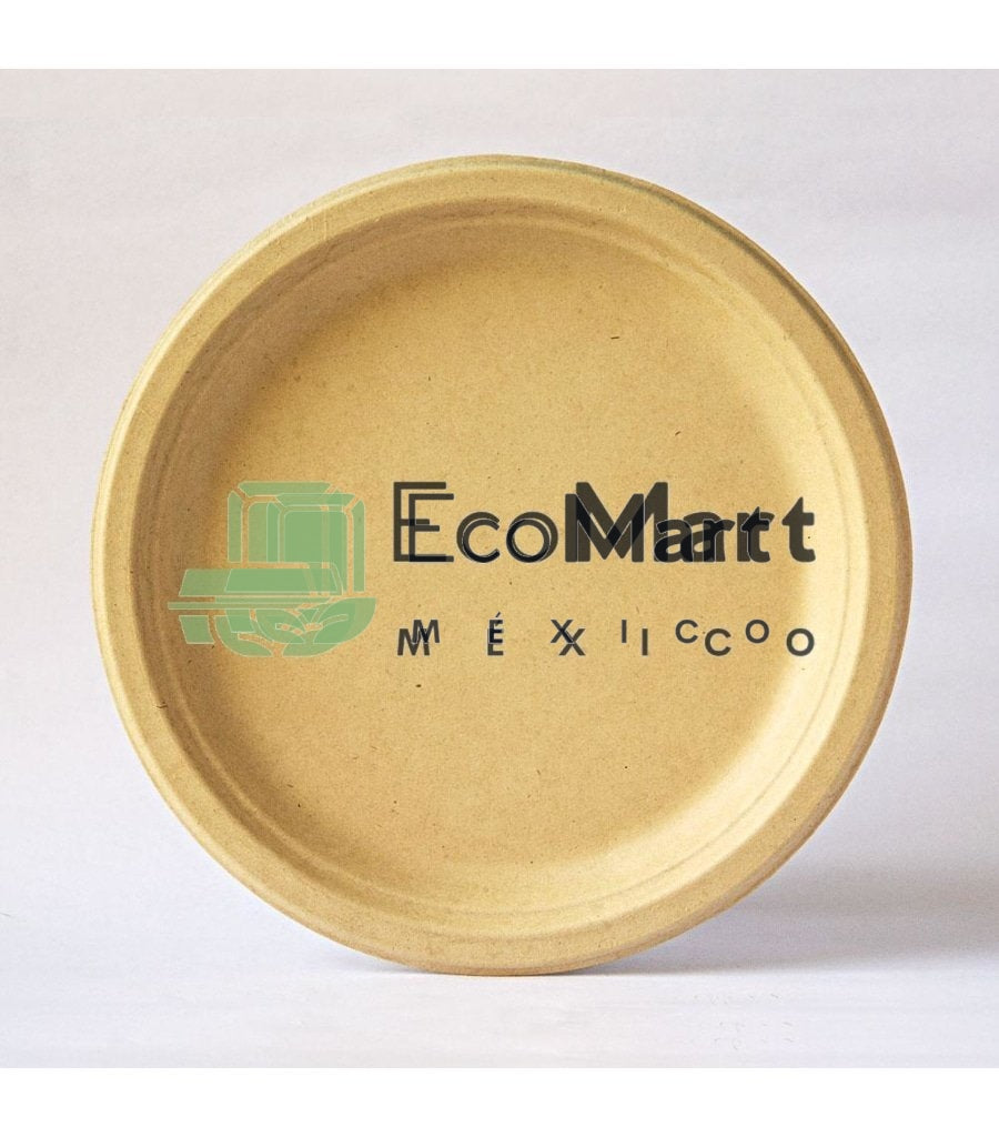 Plato 9" Bagazo de Trigo 1000 piezas - Eco Mart MΓ©xico