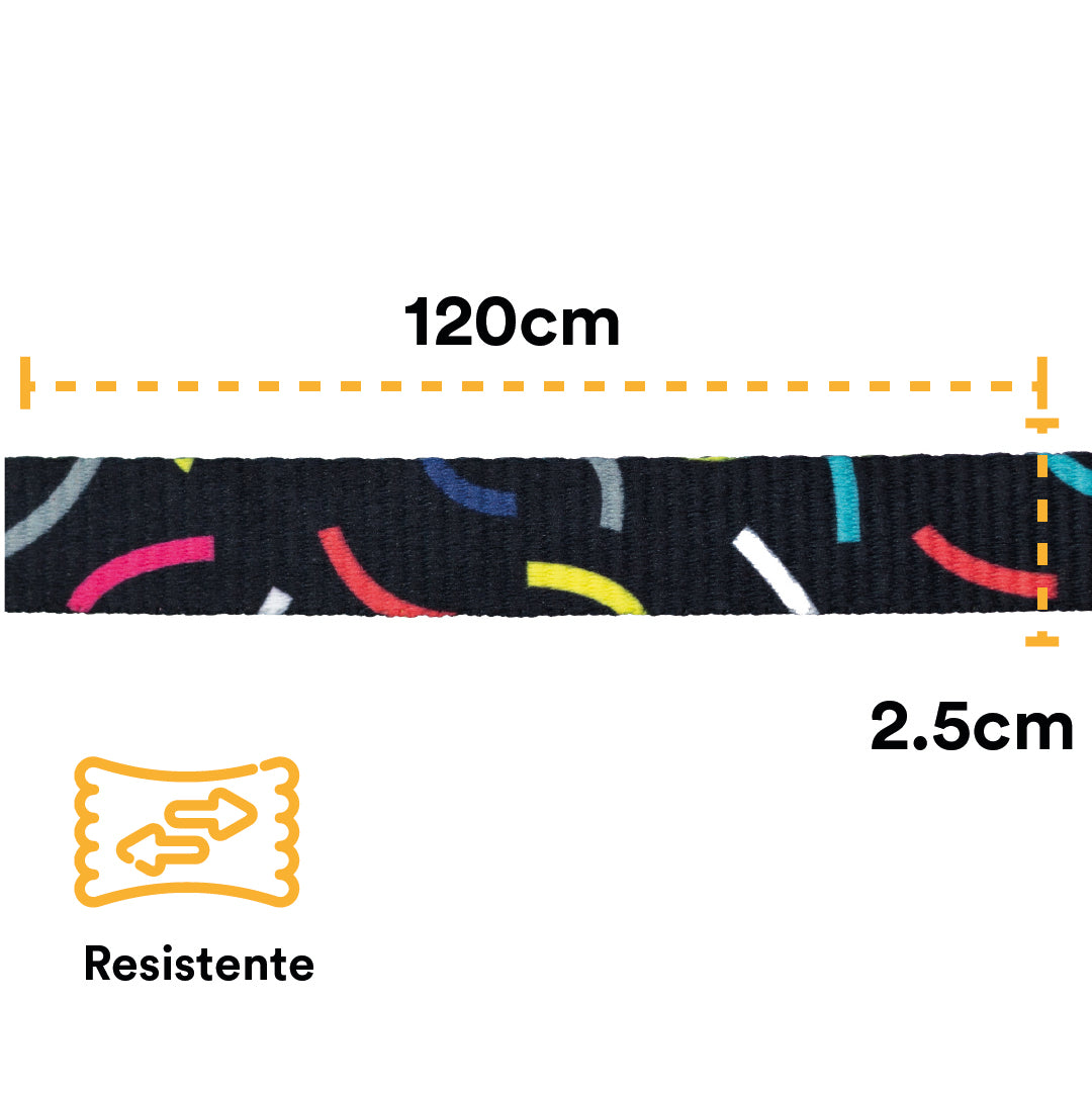 Correa Para Perro Con Cintilla y Costuras Reforzadas En Ambos Extremos. 120 cm.
