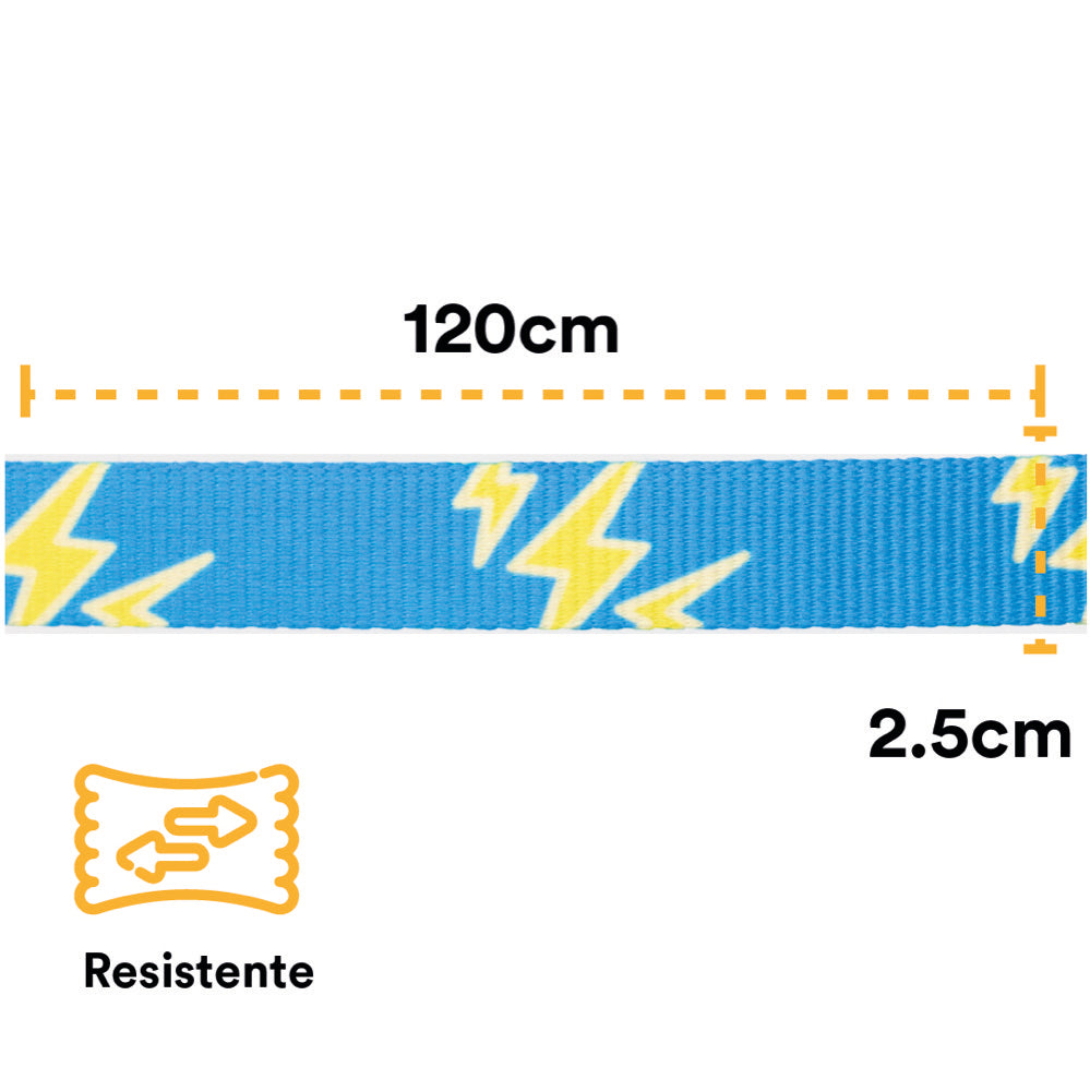 Correa Para Perro Con Cintilla y Costuras Reforzadas En Ambos Extremos. 120 cm.