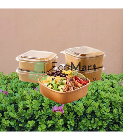 COMBO BOWL KRAFT 17/47 OZ + TAPAS QUAD Papel Kraft