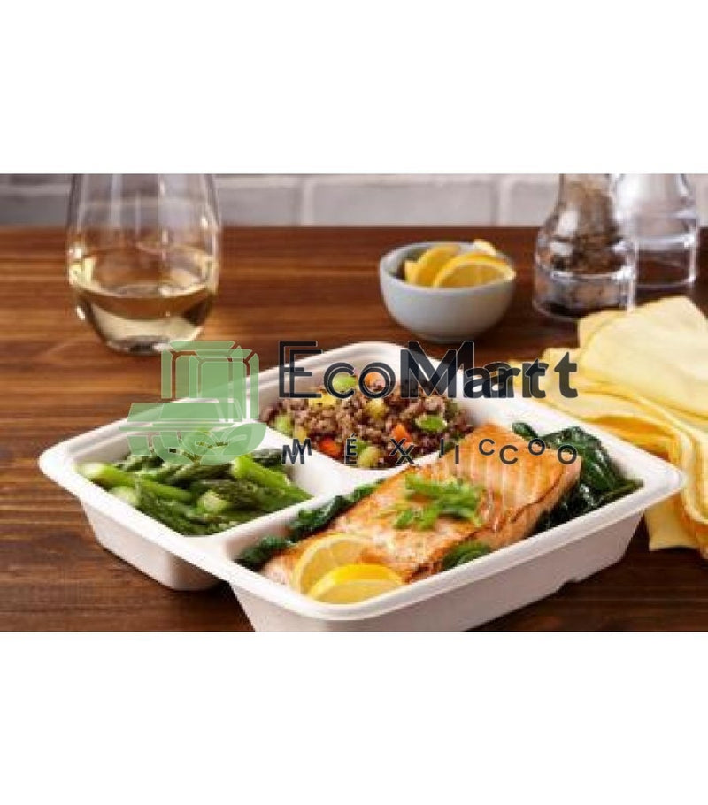 COMBO Contenedor Quad 32 oz Caña de azúcar + Tapa RPET X300 JUEGOS - Eco Mart México