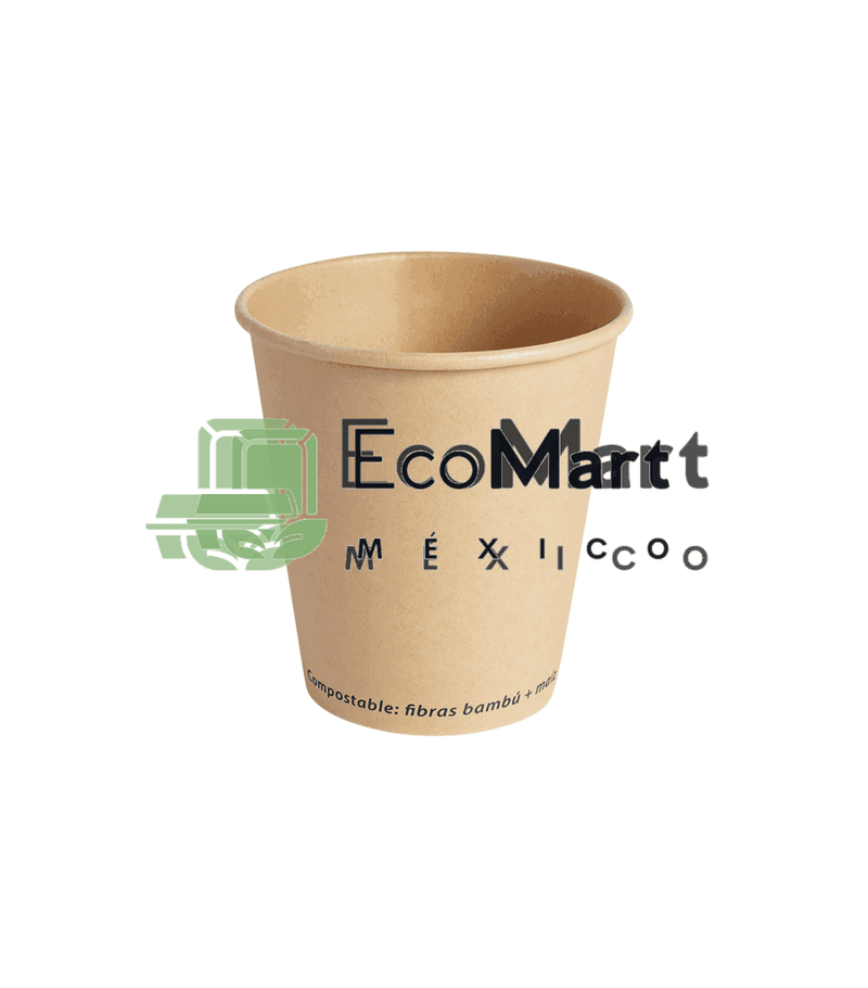 COMBO Vasos bambú 10 oz + Tapas CPLA X1000 JUEGOS - Eco Mart México