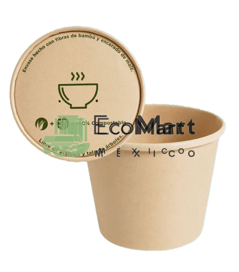 Envase Bambú 21 oz 500 piezas - Eco Mart México