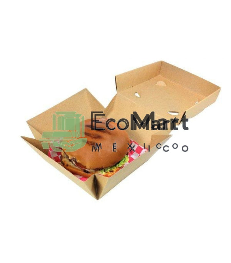 KRAFT BURGER BOX 6X6 X500 PIEZAS - Eco Mart México