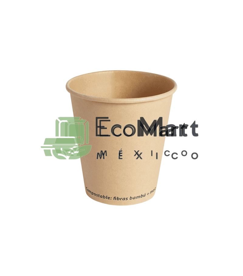 Vaso bambú 10 oz + PLA X1000 PIEZAS - Eco Mart México