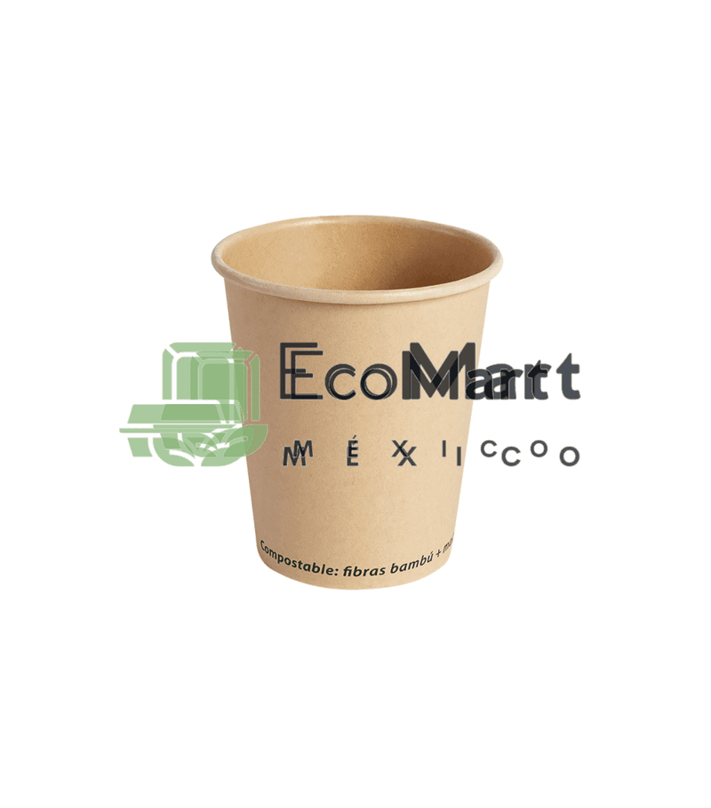 Vaso bambú 8 oz + PLA X1000 PIEZAS - Eco Mart México